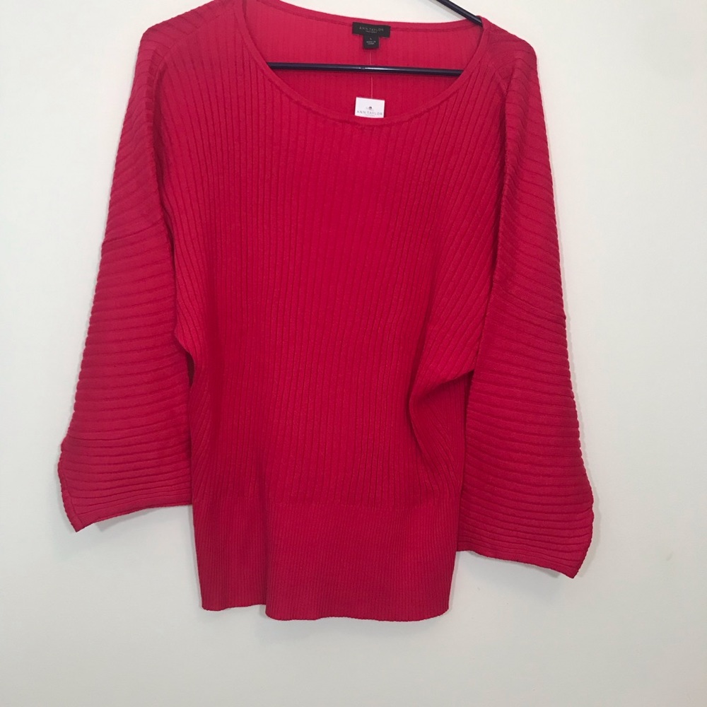 Ann Taylor Factory Ribbed Dolman Sleeves Top